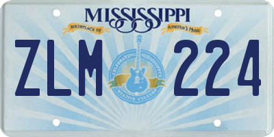 MS license plate ZLM224