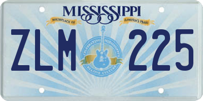MS license plate ZLM225