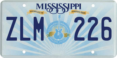 MS license plate ZLM226