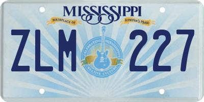 MS license plate ZLM227