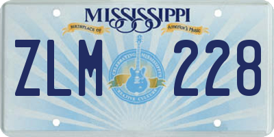 MS license plate ZLM228