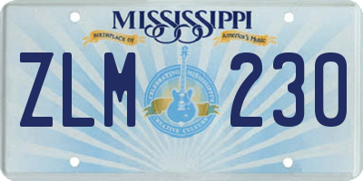 MS license plate ZLM230