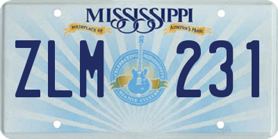 MS license plate ZLM231