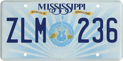 MS license plate ZLM236