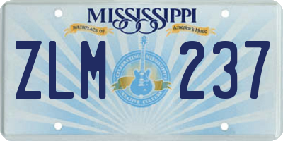 MS license plate ZLM237