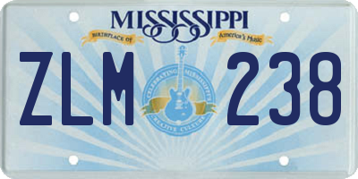 MS license plate ZLM238