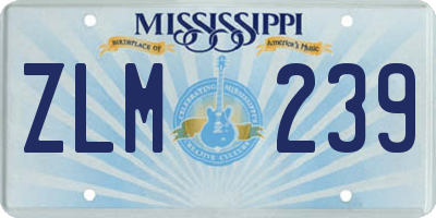 MS license plate ZLM239