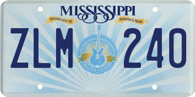 MS license plate ZLM240