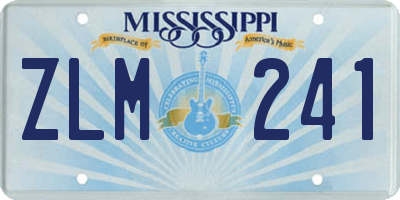 MS license plate ZLM241