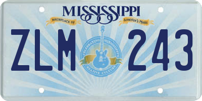 MS license plate ZLM243