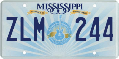 MS license plate ZLM244