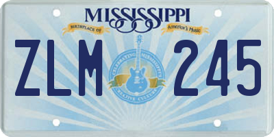 MS license plate ZLM245