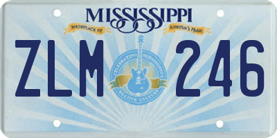 MS license plate ZLM246