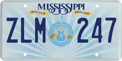 MS license plate ZLM247