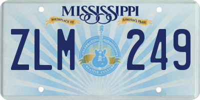 MS license plate ZLM249