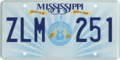 MS license plate ZLM251