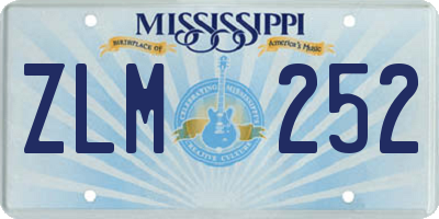 MS license plate ZLM252
