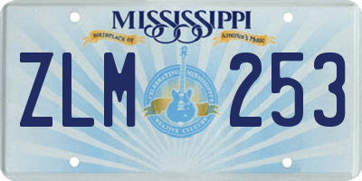 MS license plate ZLM253
