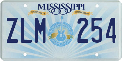 MS license plate ZLM254