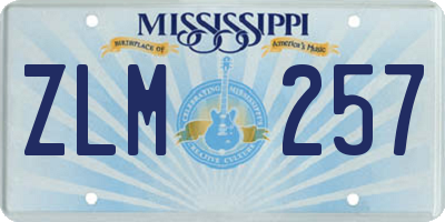 MS license plate ZLM257