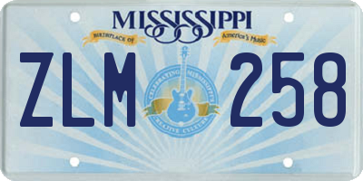 MS license plate ZLM258