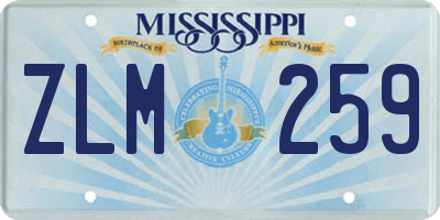 MS license plate ZLM259