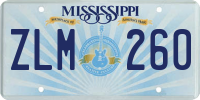 MS license plate ZLM260