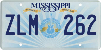 MS license plate ZLM262