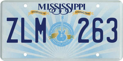 MS license plate ZLM263