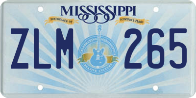 MS license plate ZLM265