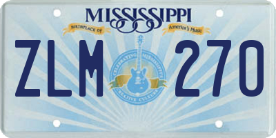 MS license plate ZLM270