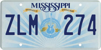 MS license plate ZLM274