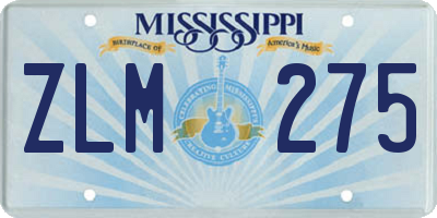 MS license plate ZLM275