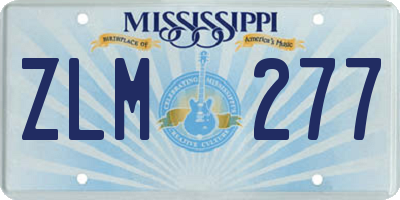 MS license plate ZLM277