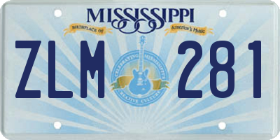 MS license plate ZLM281