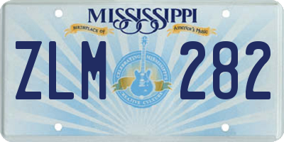 MS license plate ZLM282