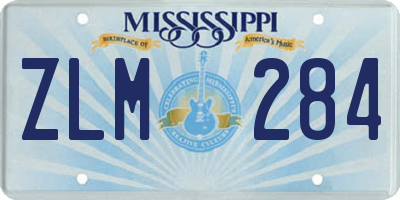 MS license plate ZLM284