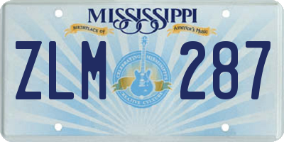 MS license plate ZLM287