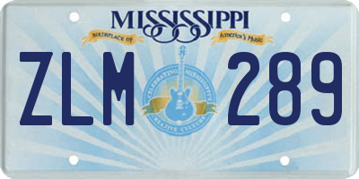 MS license plate ZLM289