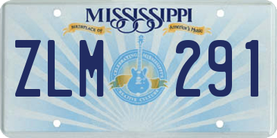 MS license plate ZLM291