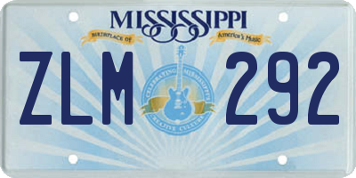 MS license plate ZLM292