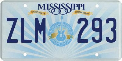 MS license plate ZLM293