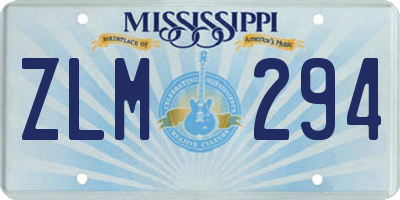 MS license plate ZLM294