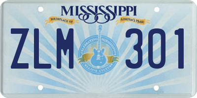 MS license plate ZLM301