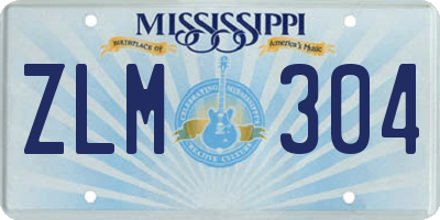 MS license plate ZLM304