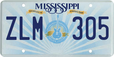 MS license plate ZLM305