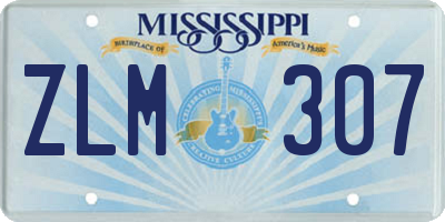 MS license plate ZLM307