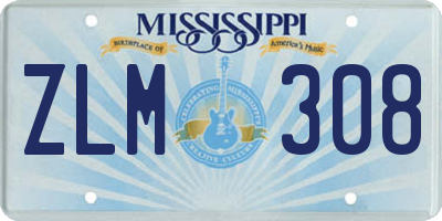 MS license plate ZLM308