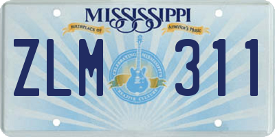 MS license plate ZLM311