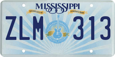 MS license plate ZLM313